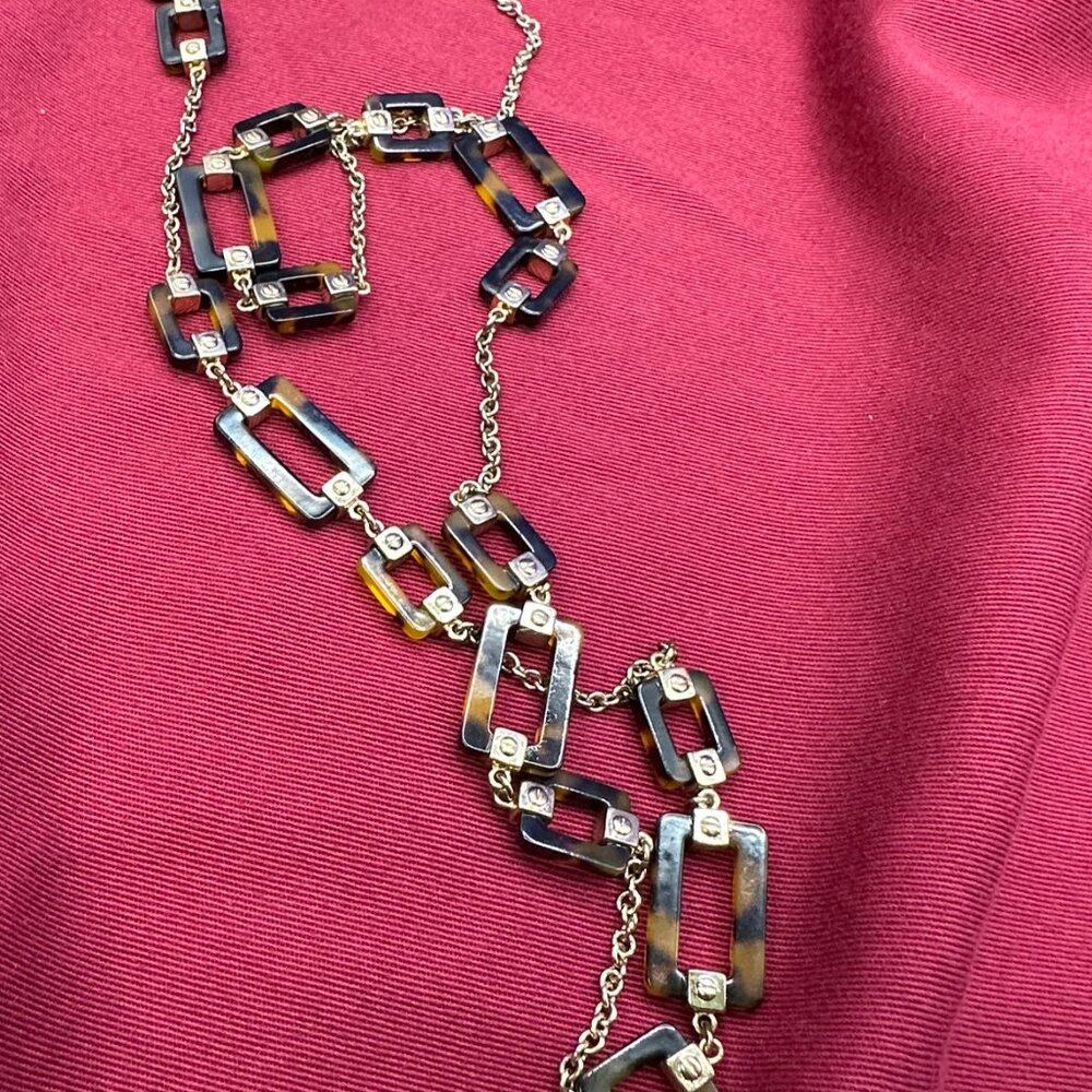 Ralph Lauren Tortoise and Silver Chain Necklace - Picture 2 of 14